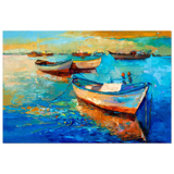 “Harbor Whispers” – Vibrant Boat Reflections on Canvas | Wall art Print - Fine Art Poster - 30x45 cm / 12x18″ - 