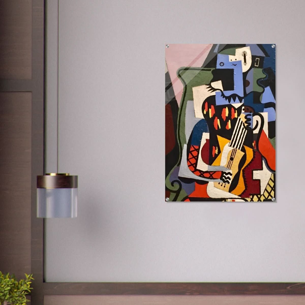 Harlequin Musician by Pablo Picasso - Acrylic Print - 70x100 cm / 28x40″ - 