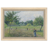 "Haymaking at Éragny" by Camille Pissarro – French Impressionist Rural Landscape Art Print - Framed Canvas - 20x30 cm / 8x12″ - Wood frame