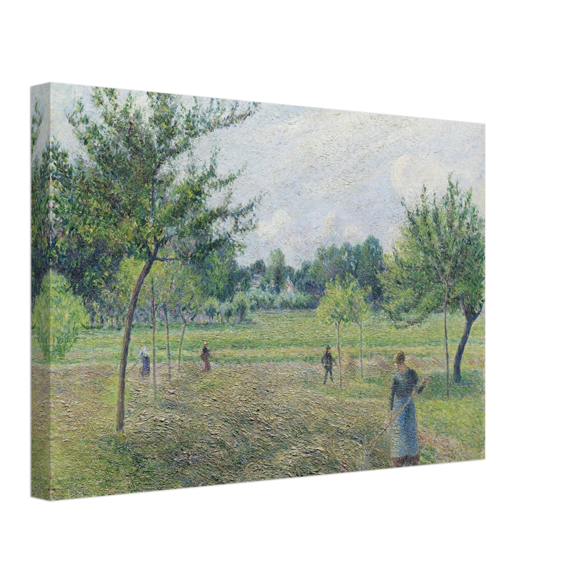 "Haymaking at Éragny" by Camille Pissarro – French Impressionist Rural Landscape Art Print - Canvas - 30x45 cm / 12x18″ - 