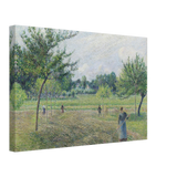 "Haymaking at Éragny" by Camille Pissarro – French Impressionist Rural Landscape Art Print - Canvas - 30x45 cm / 12x18″ - 
