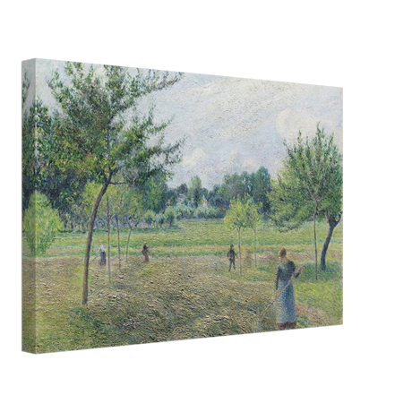 "Haymaking at Éragny" by Camille Pissarro – French Impressionist Rural Landscape Art Print - Canvas - 30x45 cm / 12x18″ - 