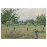 "Haymaking at Éragny" by Camille Pissarro – French Impressionist Rural Landscape Art Print - Wood Prints - 30x45 cm / 12x18″ - 