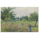 "Haymaking at Éragny" by Camille Pissarro – French Impressionist Rural Landscape Art Print - Wood Prints - 40x60 cm / 16x24″ - 