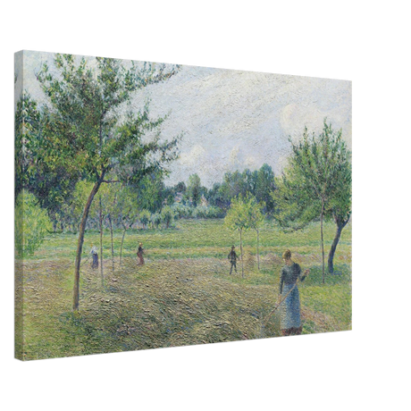 "Haymaking at Éragny" by Camille Pissarro – French Impressionist Rural Landscape Art Print - Canvas - 50x75 cm / 20x30″ - 