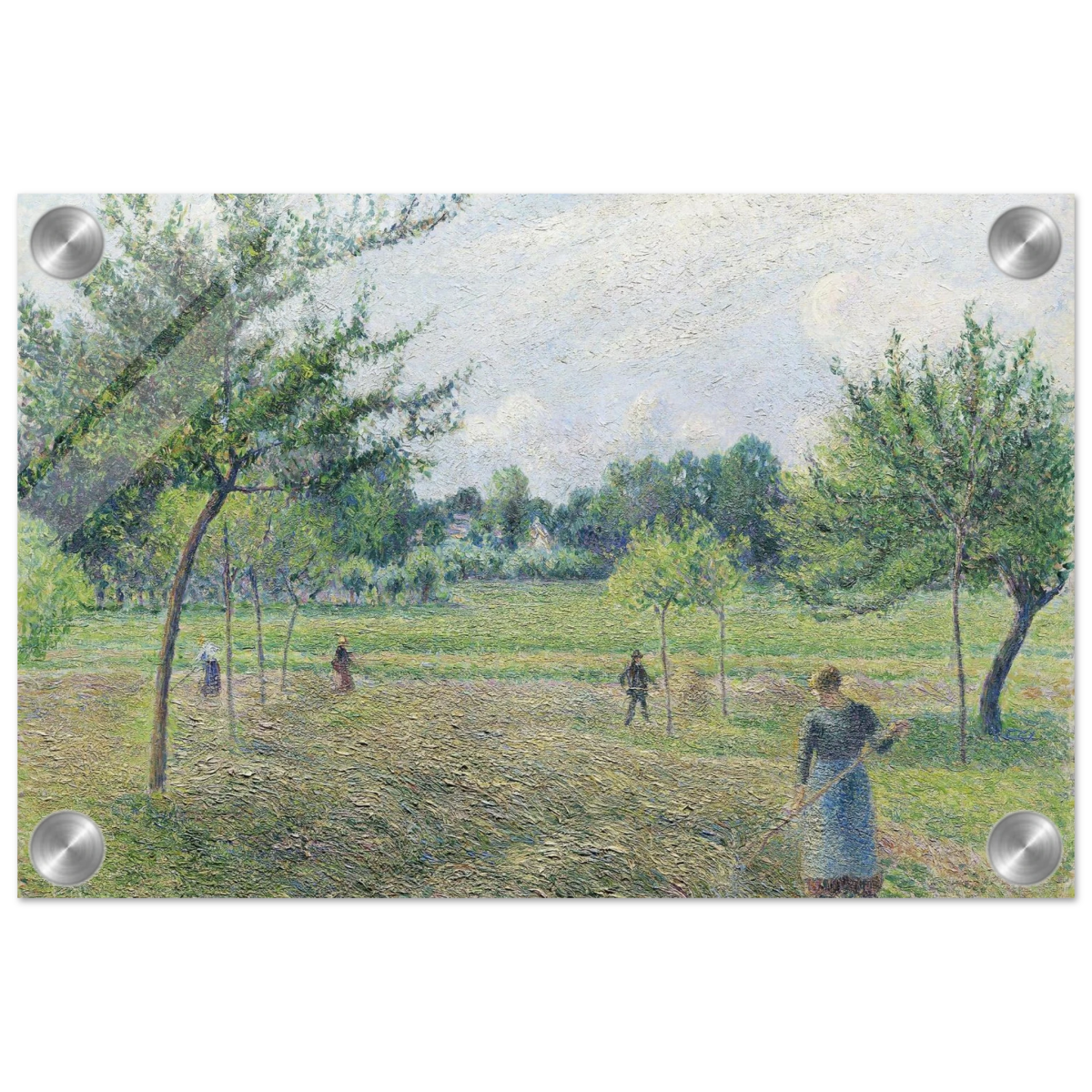 "Haymaking at Éragny" by Camille Pissarro – French Impressionist Rural Landscape Art Print - Acrylic Print - 20x30 cm / 8x12″ - 