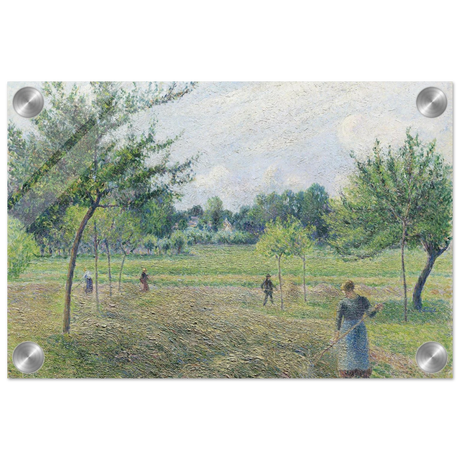 "Haymaking at Éragny" by Camille Pissarro – French Impressionist Rural Landscape Art Print - Acrylic Print - 20x30 cm / 8x12″ - 