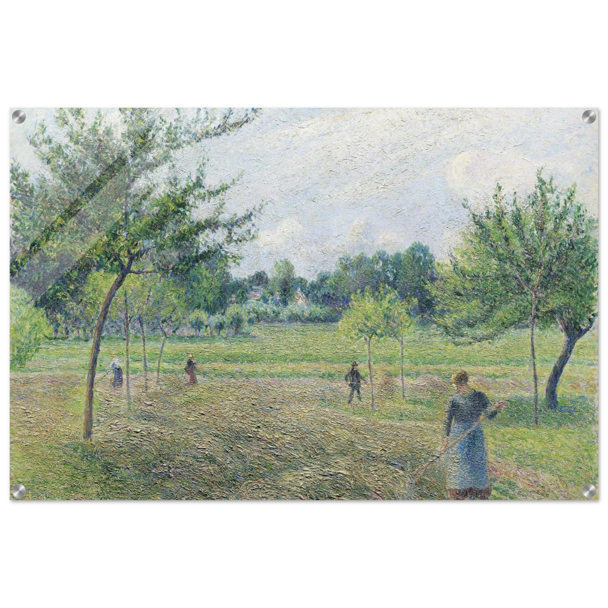 "Haymaking at Éragny" by Camille Pissarro – French Impressionist Rural Landscape Art Print - Acrylic Print - 60x90 cm / 24x36″ - 