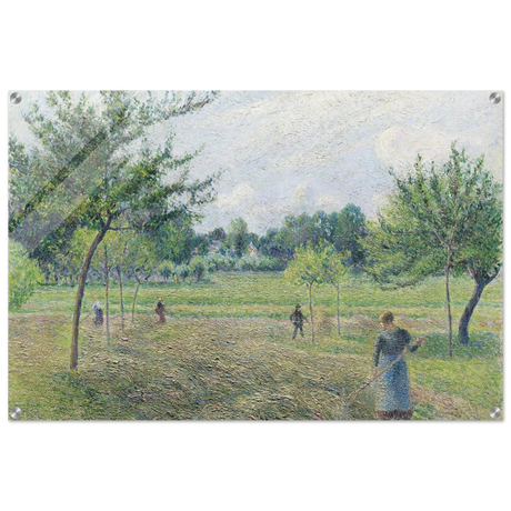 "Haymaking at Éragny" by Camille Pissarro – French Impressionist Rural Landscape Art Print - Acrylic Print - 60x90 cm / 24x36″ - 