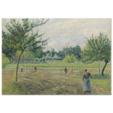 "Haymaking at Éragny" by Camille Pissarro – French Impressionist Rural Landscape Art Print - Wood Prints - 70x100 cm / 28x40″ - 