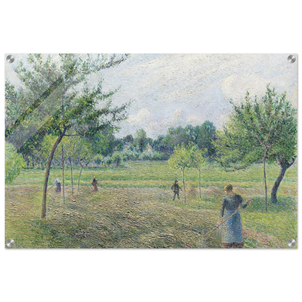 "Haymaking at Éragny" by Camille Pissarro – French Impressionist Rural Landscape Art Print - Acrylic Print - 50x75 cm / 20x30″ - 