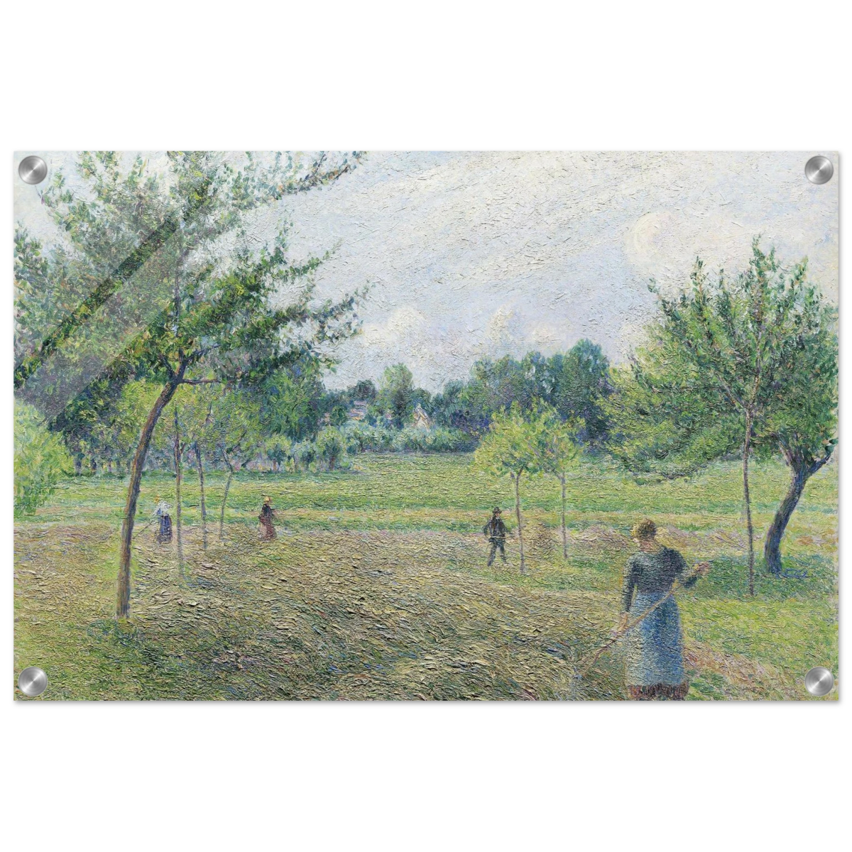 "Haymaking at Éragny" by Camille Pissarro – French Impressionist Rural Landscape Art Print - Acrylic Print - 40x60 cm / 16x24″ - 