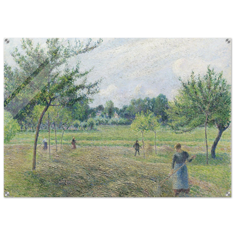 "Haymaking at Éragny" by Camille Pissarro – French Impressionist Rural Landscape Art Print - Acrylic Print - 70x100 cm / 28x40″ - 