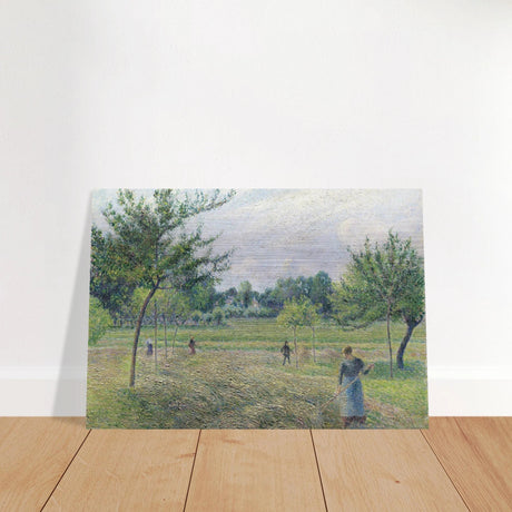 "Haymaking at Éragny" by Camille Pissarro – French Impressionist Rural Landscape Art Print - Brushed Aluminum Print - 70x100 cm / 28x40″ - 