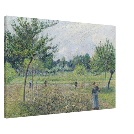 "Haymaking at Éragny" by Camille Pissarro – French Impressionist Rural Landscape Art Print - Canvas - 60x90 cm / 24x36″ - 