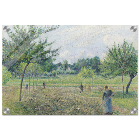 "Haymaking at Éragny" by Camille Pissarro – French Impressionist Rural Landscape Art Print - Acrylic Print - 30x45 cm / 12x18″ - 
