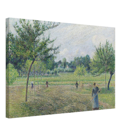 "Haymaking at Éragny" by Camille Pissarro – French Impressionist Rural Landscape Art Print - Canvas - 40x60 cm / 16x24″ - 