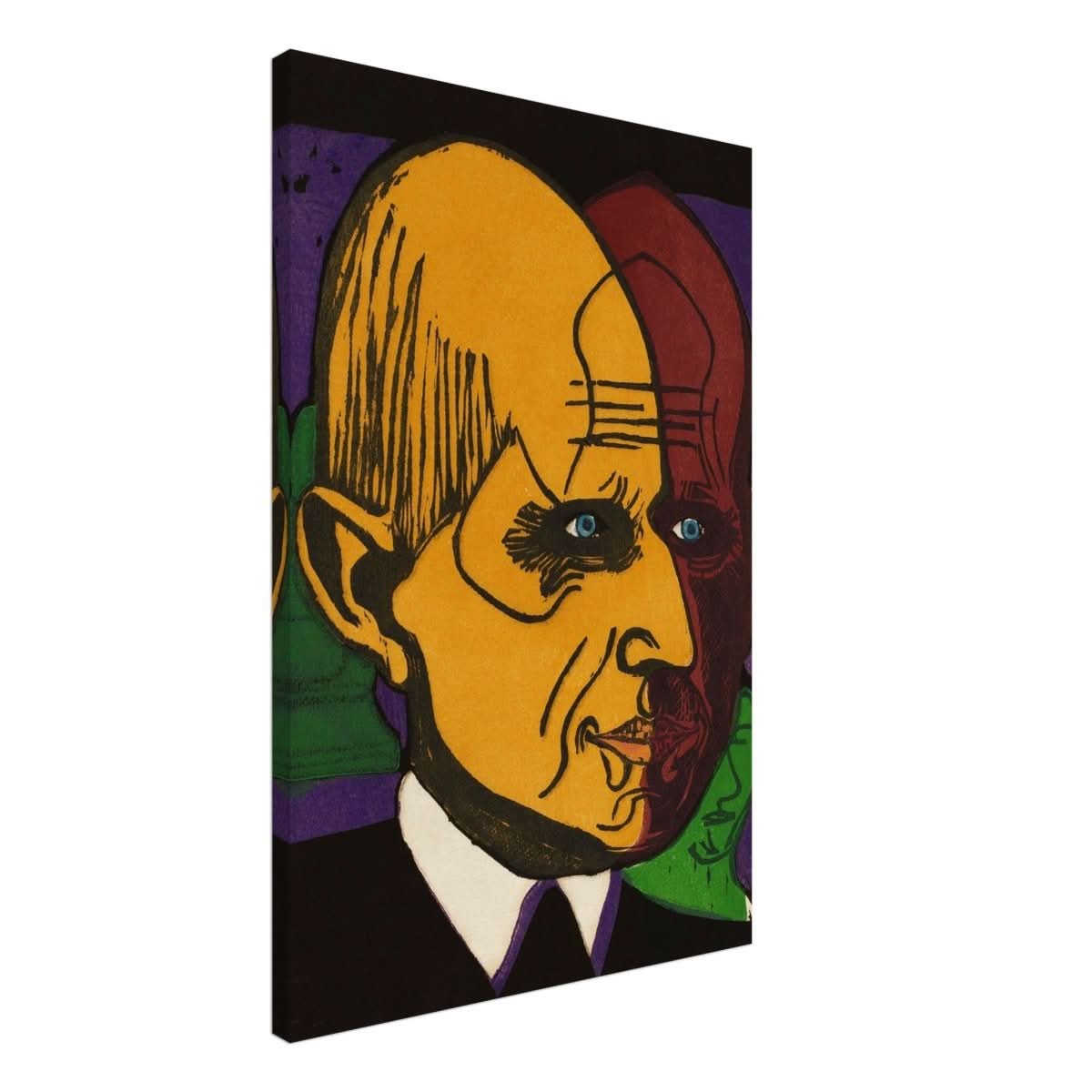 Head of Dr. Bauer by Ernst Ludwig Kirchner | Vintage wall art print - Canvas - 50x75 cm / 20x30″ - 