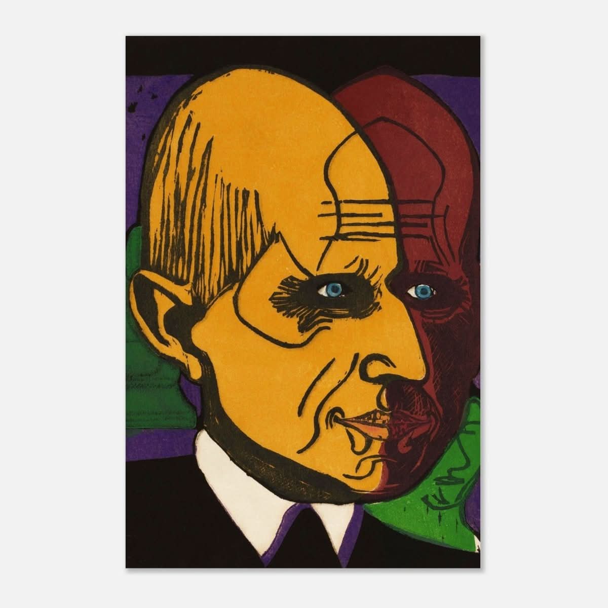 Head of Dr. Bauer by Ernst Ludwig Kirchner | Vintage wall art print - Aluminum Print - 50x75 cm / 20x30″ - 
