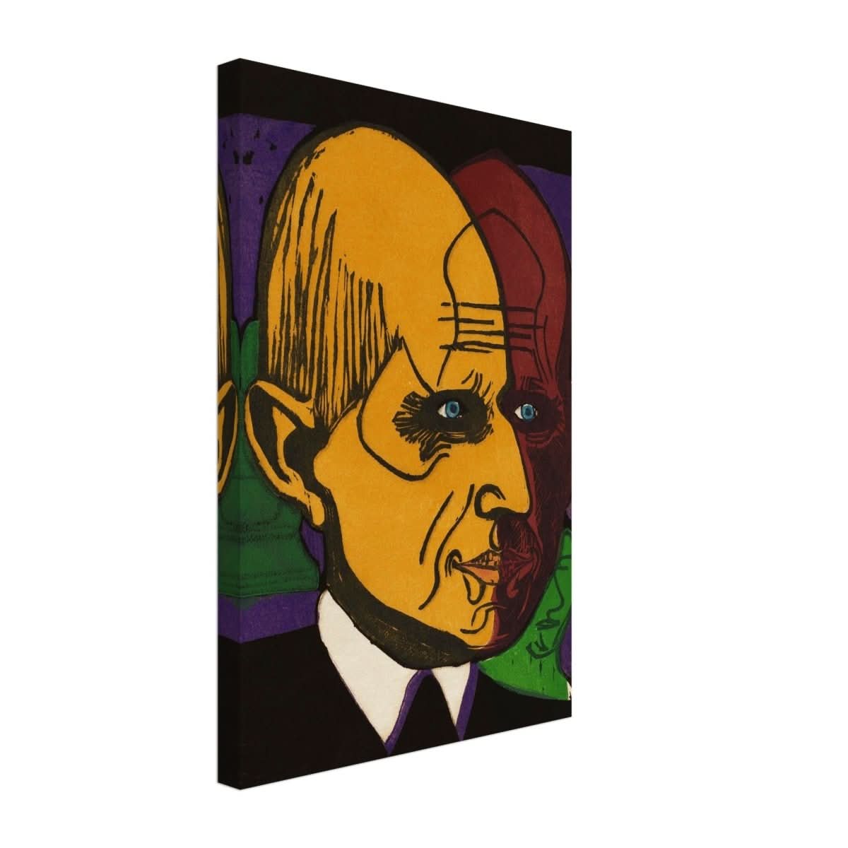 Head of Dr. Bauer by Ernst Ludwig Kirchner | Vintage wall art print - Canvas - 30x45 cm / 12x18″ - 