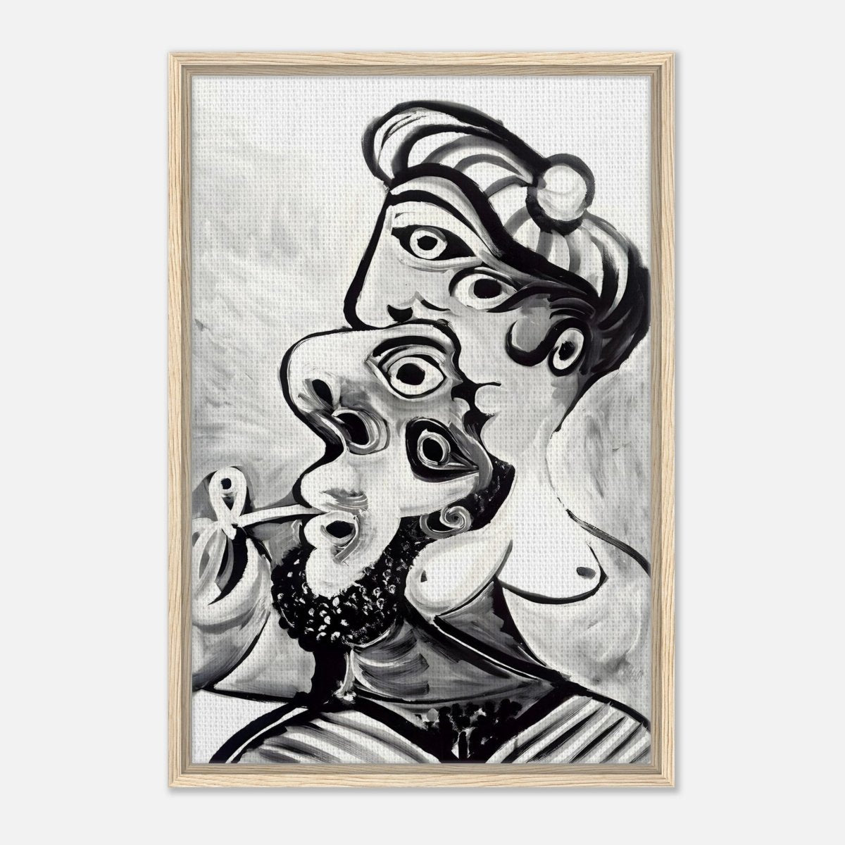 Homme et femme by Pablo Picasso (1969) | Cubism wall art print - Canvas - 30x45 cm / 12x18″ - 