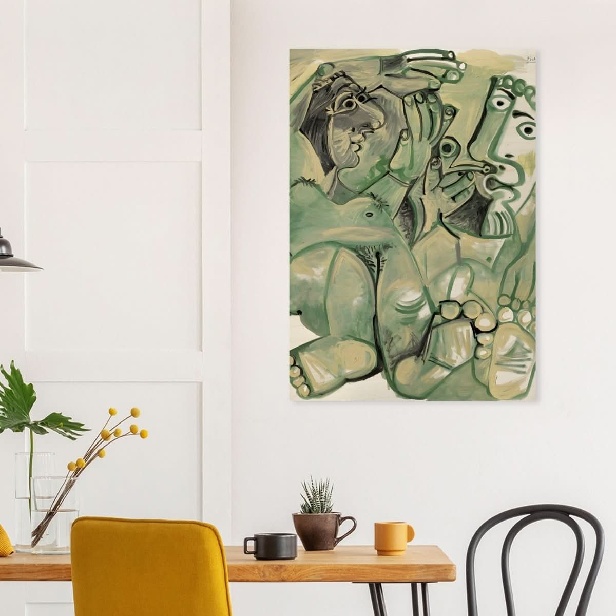 Homme et femme nus by Pablo Picasso 1968 - Wood Prints - 70x100 cm / 28x40″ - 10 mm