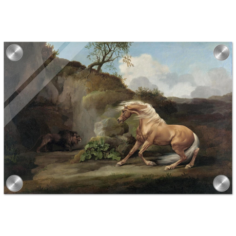 Horse Frightened by a Lion – George Stubbs Wall Art Print - Acrylic Print - 20x30 cm / 8x12″ - 