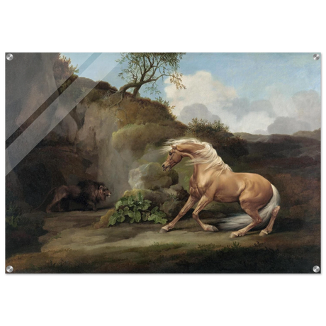 Horse Frightened by a Lion – George Stubbs Wall Art Print - Acrylic Print - 70x100 cm / 28x40″ - 