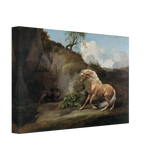 Horse Frightened by a Lion – George Stubbs Wall Art Print - Canvas - 20x30 cm / 8x12″ - 