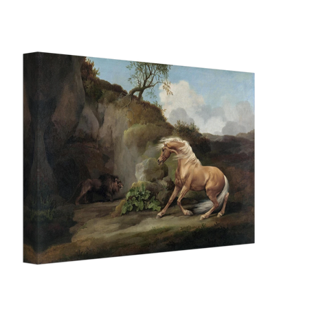 Horse Frightened by a Lion – George Stubbs Wall Art Print - Canvas - 20x30 cm / 8x12″ - 