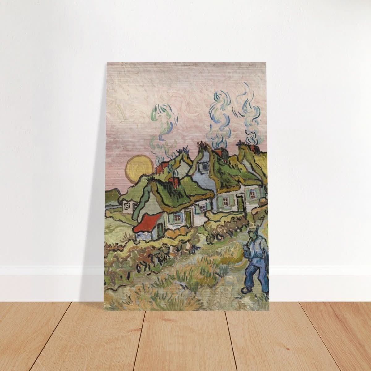 Houses and Figure by Vincent van Gogh | Vintage wall art print - Brushed Aluminum Print - 30x45 cm / 12x18″ - 