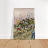 Houses and Figure by Vincent van Gogh | Vintage wall art print - Brushed Aluminum Print - 30x45 cm / 12x18″ - 