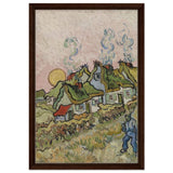 Houses and Figure by Vincent van Gogh | Vintage wall art print - Framed Canvas - 40x60 cm / 16x24″ - Dark wood frame