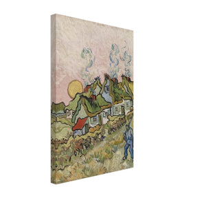 Houses and Figure by Vincent van Gogh | Vintage wall art print - Canvas - 30x45 cm / 12x18″ - 