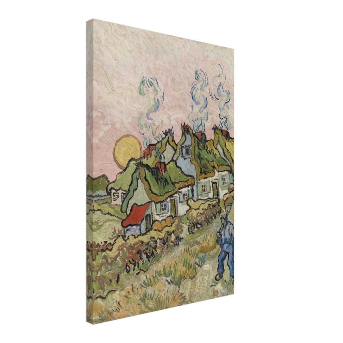 Houses and Figure by Vincent van Gogh | Vintage wall art print - Canvas - 40x60 cm / 16x24″ - 