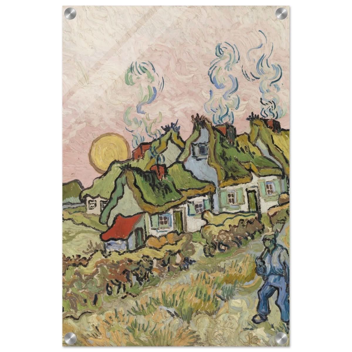 Houses and Figure by Vincent van Gogh | Vintage wall art print - Acrylic Print - 40x60 cm / 16x24″ - 
