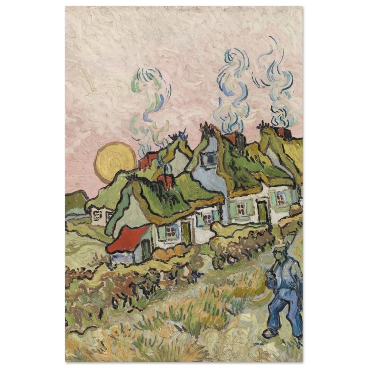 Houses and Figure by Vincent van Gogh | Vintage wall art print - Aluminum Print - 30x45 cm / 12x18″ - 