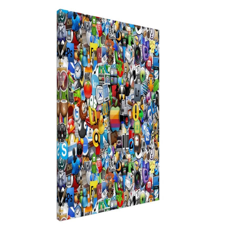 Iconic App Collage | Digital Pop Art - Canvas - 60x90 cm / 24x36″ - 