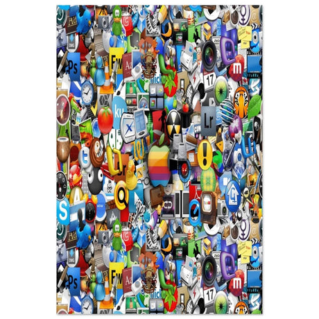 Iconic App Collage | Digital Pop Art - Aluminum Print - 30x45 cm / 12x18″ - 