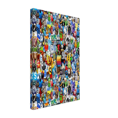 Iconic App Collage | Digital Pop Art - Canvas - 30x45 cm / 12x18″ - 