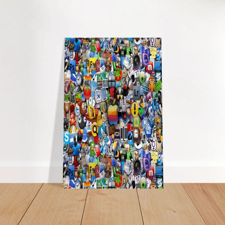 Iconic App Collage | Digital Pop Art - Brushed Aluminum Print - 30x45 cm / 12x18″ - 