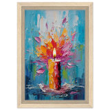Ignite – Abstract Candle Flame Wall Art Print - Framed Canvas - 20x30 cm / 8x12″ - Wood frame