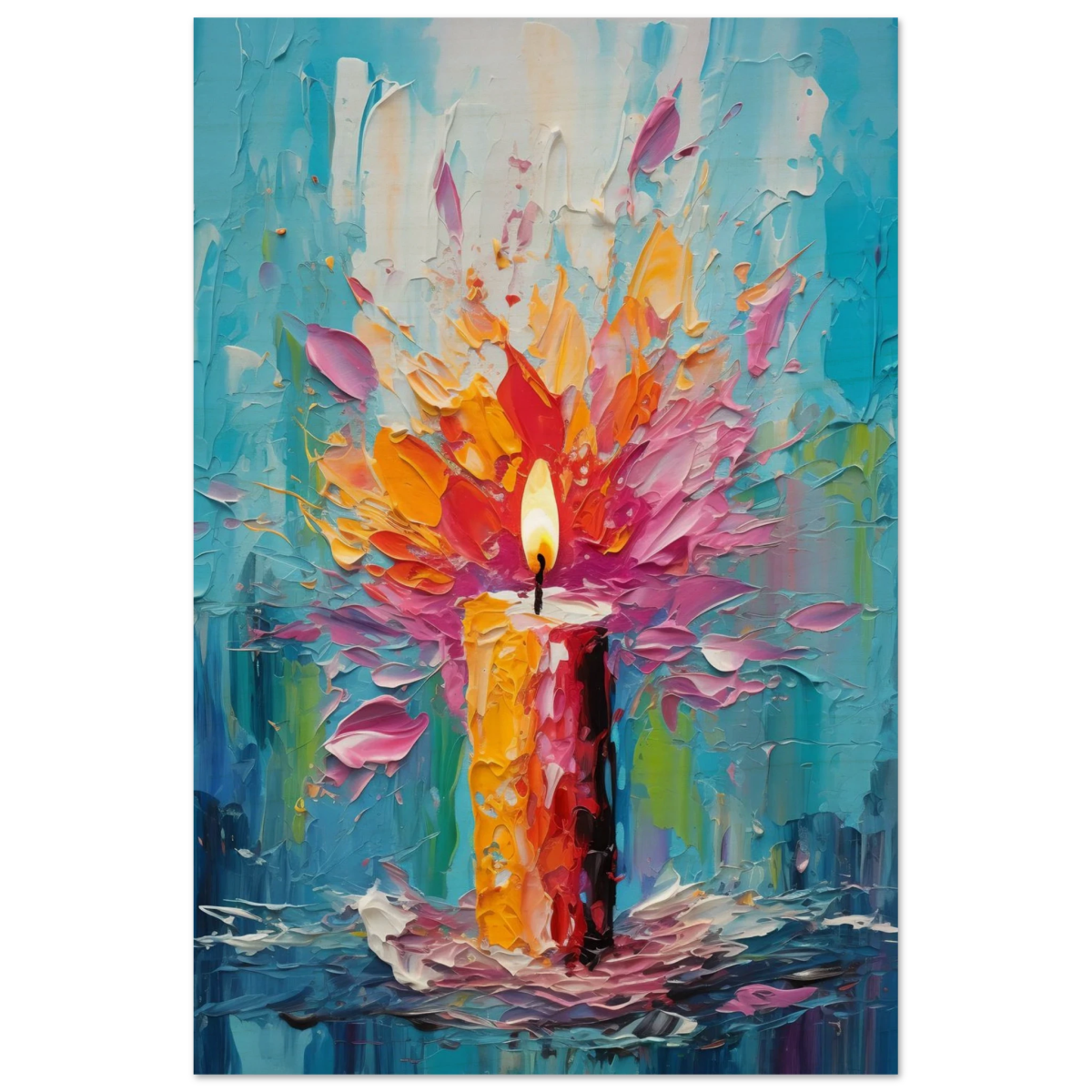 Ignite – Abstract Candle Flame Wall Art Print - Wood Prints - 20x30 cm / 8x12″ - 