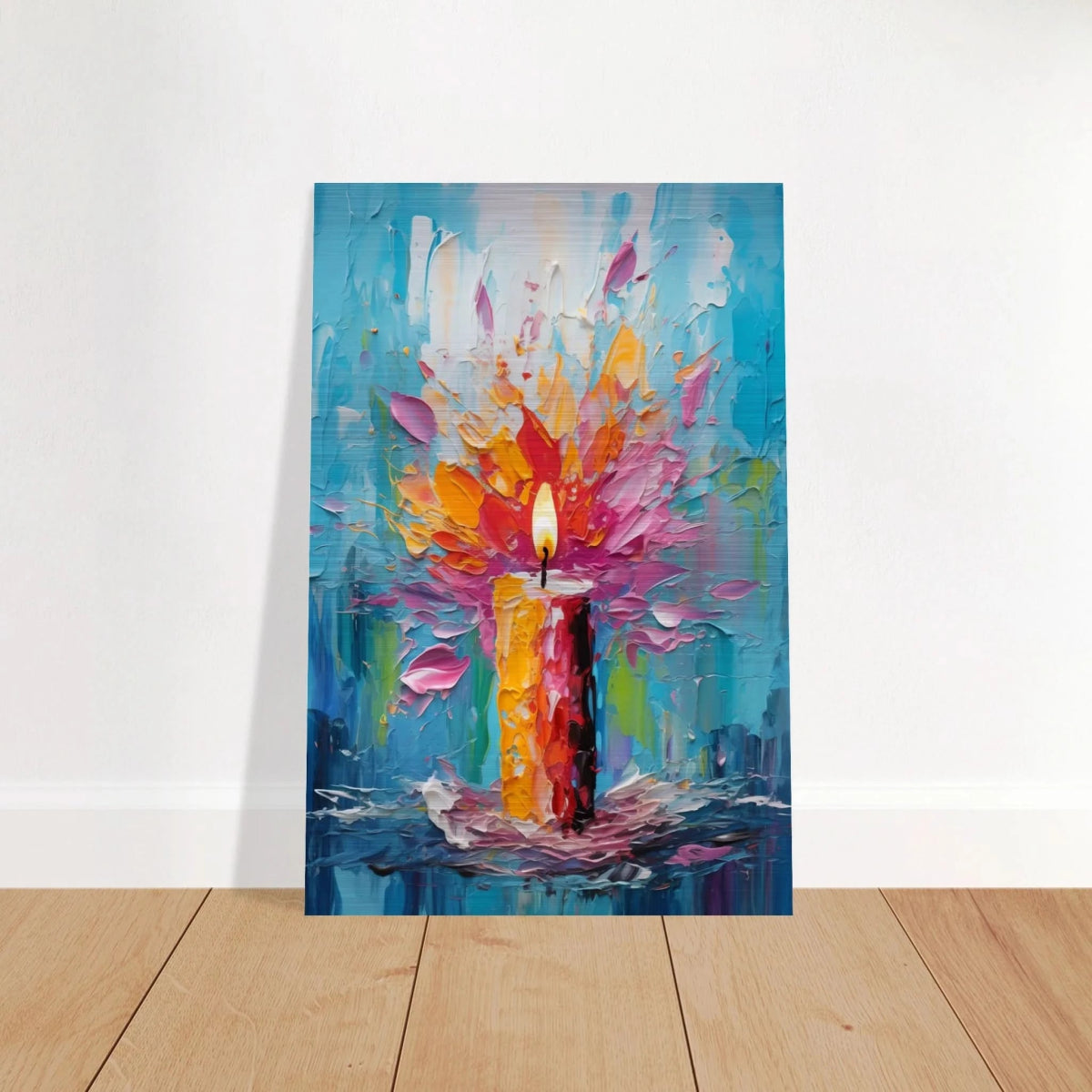 Ignite – Abstract Candle Flame Wall Art Print - Brushed Aluminum Print - 50x75 cm / 20x30″ - 
