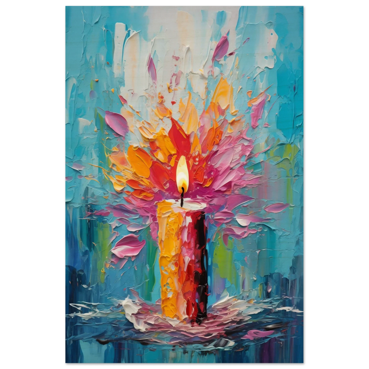 Ignite – Abstract Candle Flame Wall Art Print - Wood Prints - 40x60 cm / 16x24″ - 