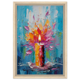 Ignite – Abstract Candle Flame Wall Art Print - Framed Canvas - 30x45 cm / 12x18″ - Wood frame