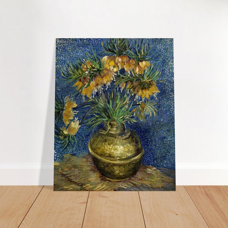 Imperial Fritillaries in a Copper Vase (1887) by Vincent van Gogh | Vintage wall art print - Brushed Aluminum Print - 40x50 cm / 16x20″ - 
