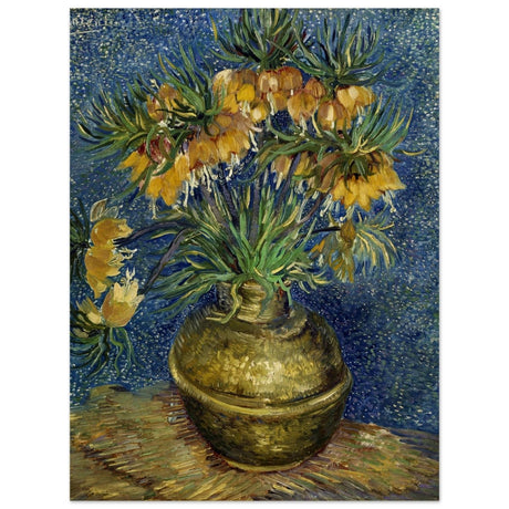 Imperial Fritillaries in a Copper Vase (1887) by Vincent van Gogh | Vintage wall art print - Wood Prints - 60x80 cm / 24x32″ - 
