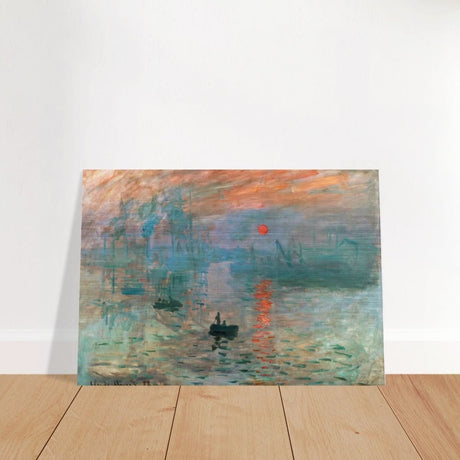 Impression Sunrise by Claude Monet - Brushed Aluminum Print - 70x100 cm / 28x40″ - 