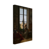 Interior with Young Woman Tracing a Flower – Artwork by Louise Adéone Drölling | Wall art print - Canvas - 20x30 cm / 8x12″ - 